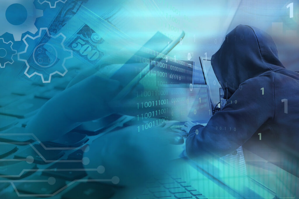 cyber threats concept Information protection and cyber security. Modern safety digital background